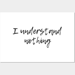 I Understand Nothing Posters and Art